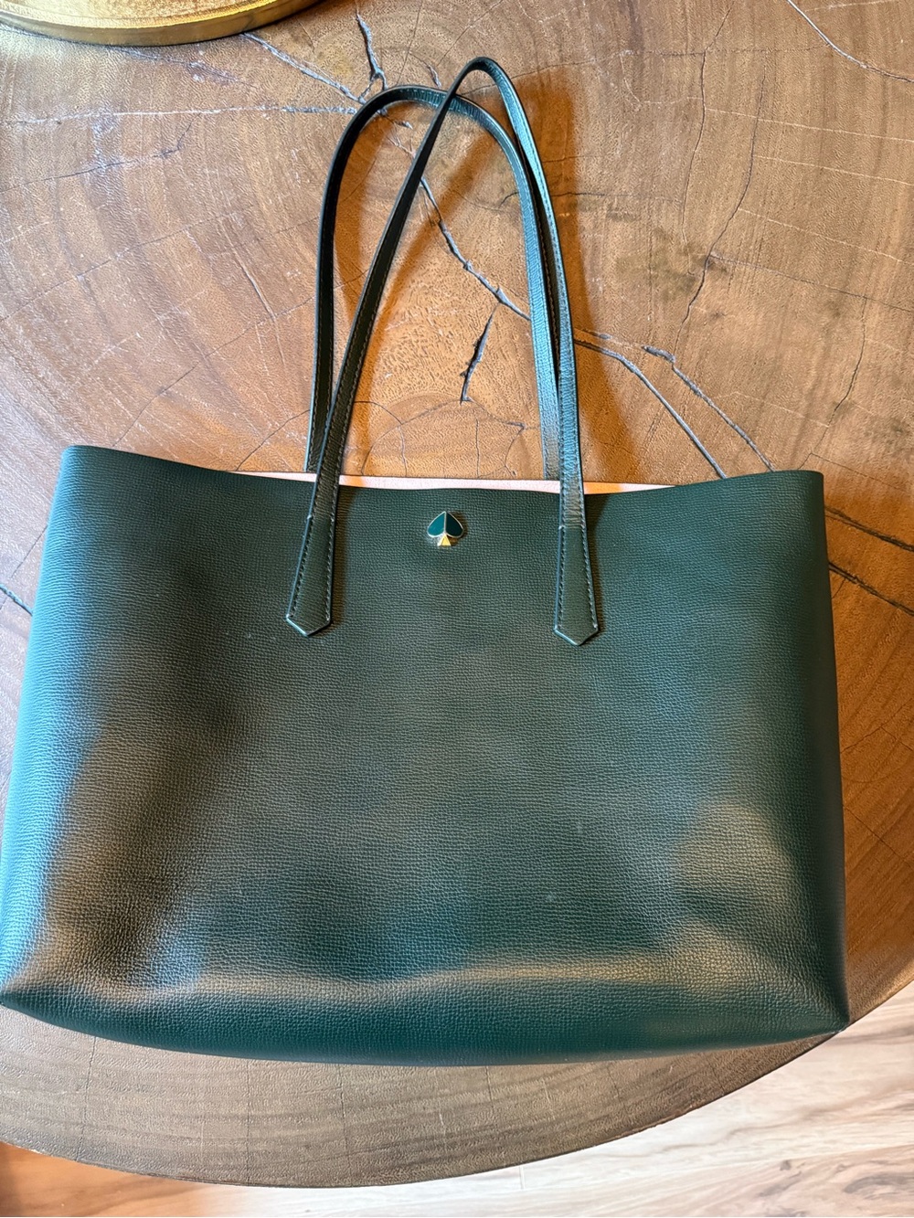 kate spade Dark Green Pebbled Leather Tote